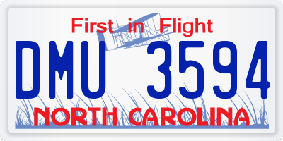 NC license plate DMU3594