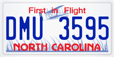 NC license plate DMU3595