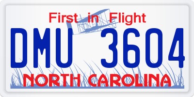 NC license plate DMU3604