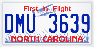 NC license plate DMU3639