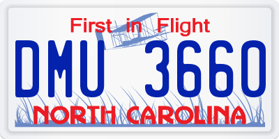 NC license plate DMU3660