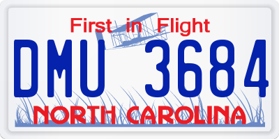 NC license plate DMU3684