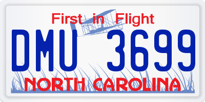 NC license plate DMU3699