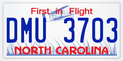 NC license plate DMU3703