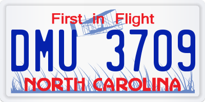 NC license plate DMU3709