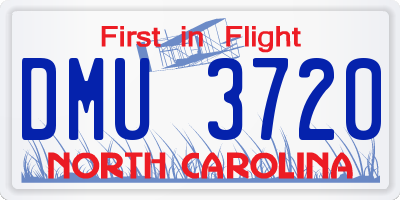 NC license plate DMU3720