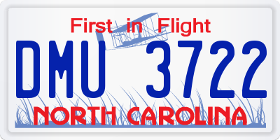 NC license plate DMU3722
