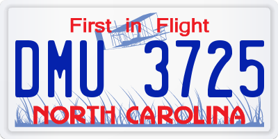 NC license plate DMU3725