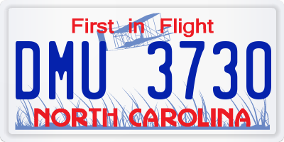 NC license plate DMU3730