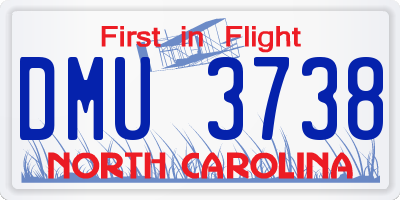 NC license plate DMU3738