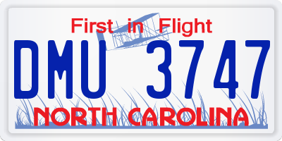 NC license plate DMU3747