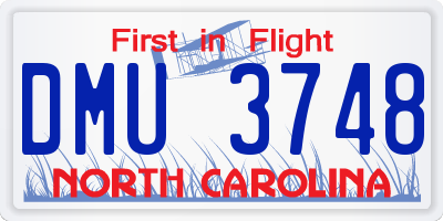 NC license plate DMU3748