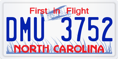 NC license plate DMU3752