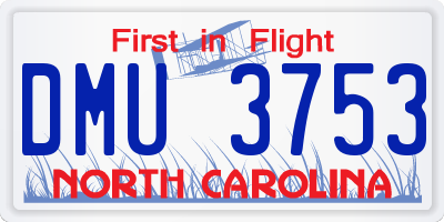 NC license plate DMU3753