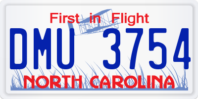 NC license plate DMU3754