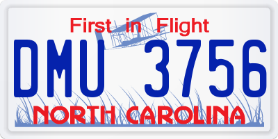 NC license plate DMU3756