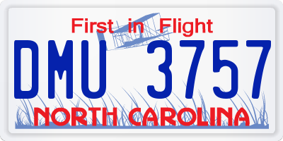 NC license plate DMU3757