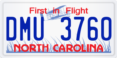 NC license plate DMU3760
