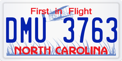 NC license plate DMU3763