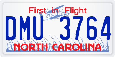 NC license plate DMU3764