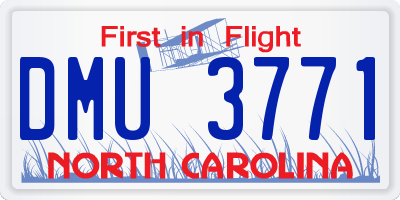 NC license plate DMU3771