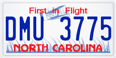 NC license plate DMU3775
