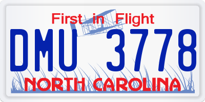 NC license plate DMU3778