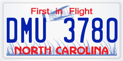 NC license plate DMU3780