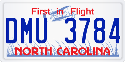 NC license plate DMU3784