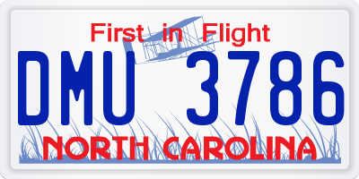 NC license plate DMU3786
