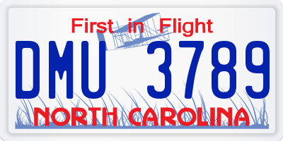 NC license plate DMU3789