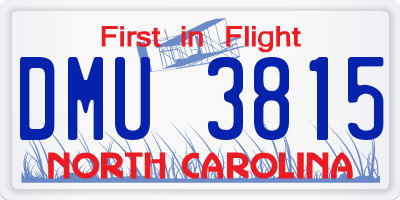 NC license plate DMU3815