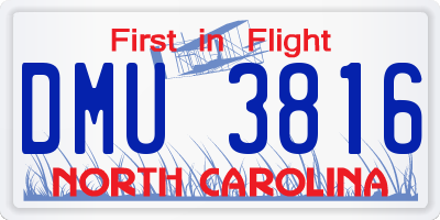 NC license plate DMU3816