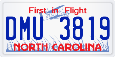 NC license plate DMU3819