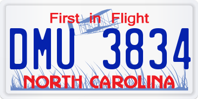 NC license plate DMU3834