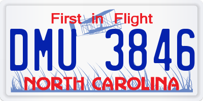 NC license plate DMU3846