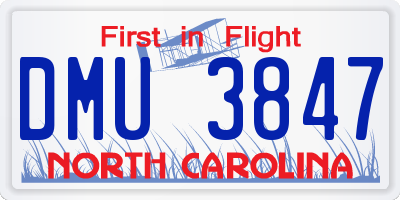 NC license plate DMU3847