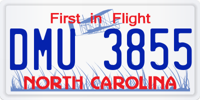 NC license plate DMU3855