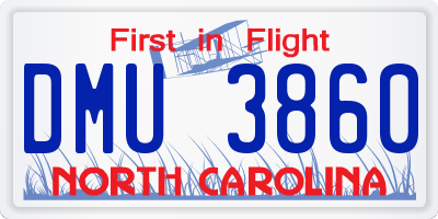 NC license plate DMU3860