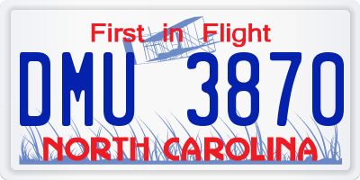 NC license plate DMU3870