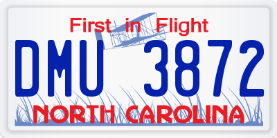 NC license plate DMU3872