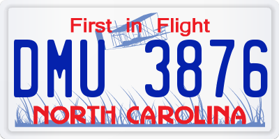 NC license plate DMU3876
