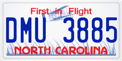 NC license plate DMU3885