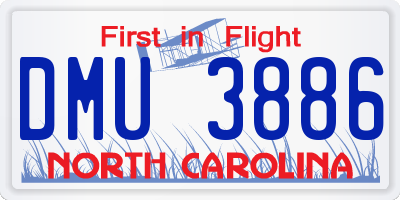 NC license plate DMU3886