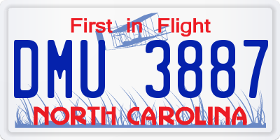 NC license plate DMU3887