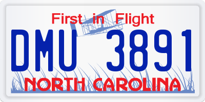 NC license plate DMU3891