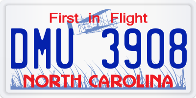 NC license plate DMU3908