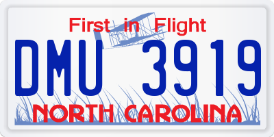 NC license plate DMU3919