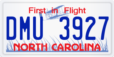 NC license plate DMU3927