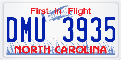 NC license plate DMU3935